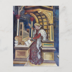Music, Playing the Organ by Gentile da Fabriano Postcard