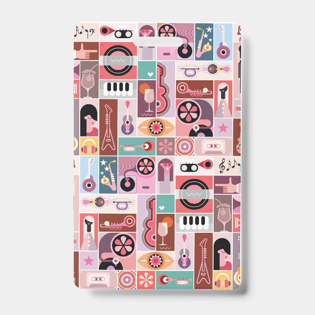 Music pop art  ID badge (Front)