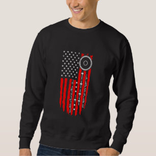 Music Producer American Flag Patriotic DJ - Vinyl Sweatshirt