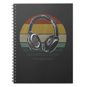 Music producer DJ musician vintage headphones Notebook