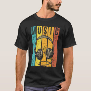 Music Producer Dj Vintage Retro Headphones T-Shirt