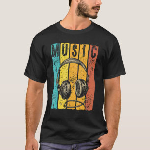 Music   Producer Dj Vintage Retro Headphones T-Shirt