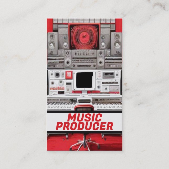 Music Producer Music Production Business Card (Front)