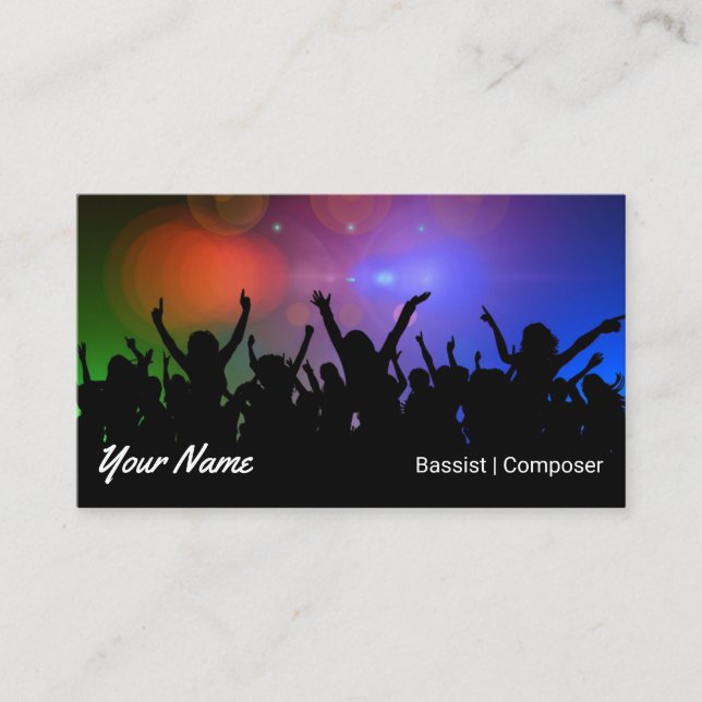 Music Professional Colourful Concert Stylish Business Card (Front)