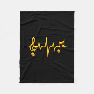 Music Pulse Notes Clef Frequency Wave Sound Fleece Blanket