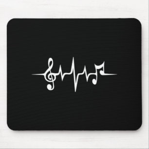 Music Pulse Notes Clef Frequency Wave Sound Mouse Mat