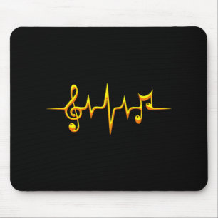 Music Pulse Notes Clef Frequency Wave Sound Mouse Mat