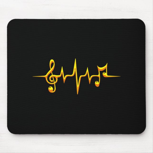 Music Pulse Notes Clef Frequency Wave Sound Mouse Mat (Front)
