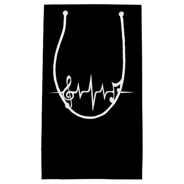 Music Pulse Notes Clef Frequency Wave Sound Small Gift Bag (Front)