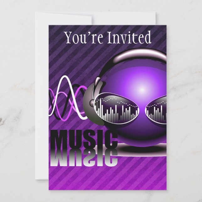 Music Pumping In My Ears Invitation (Front)