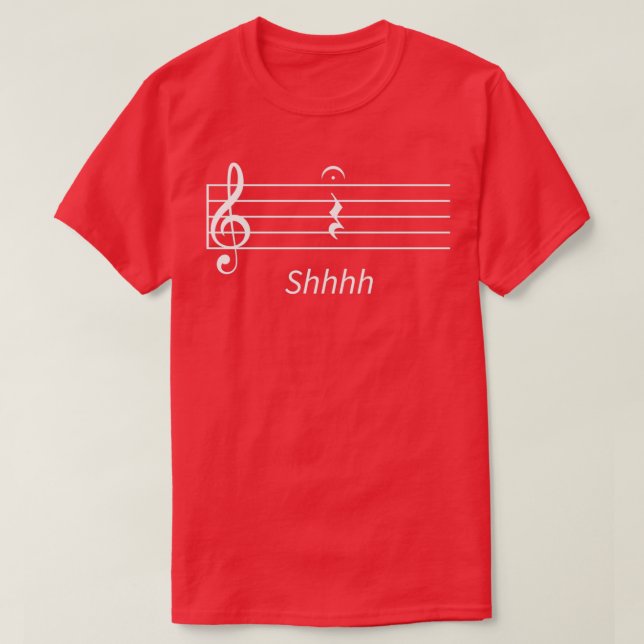 Music Quarter Rest Fermata Shhhh  T-Shirt (Design Front)