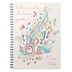 Music quote notebook, gift for songwriters, lyrics notebook