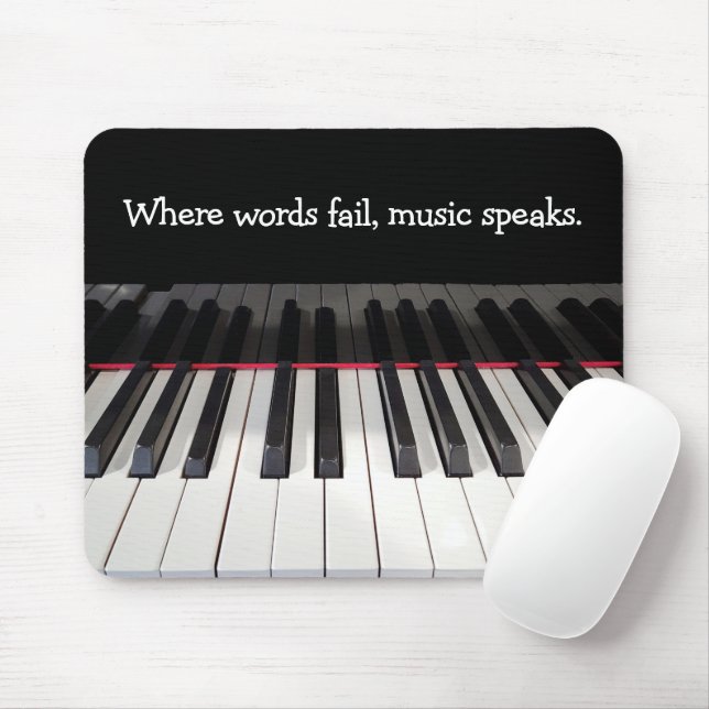 Music Quote on Piano Keyboard  Mouse Mat (With Mouse)