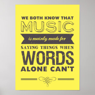 Music Quotes Typography Poster Music Speaks