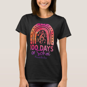 Music Rainbow 100th Day Of School Music Teacher 10 T-Shirt