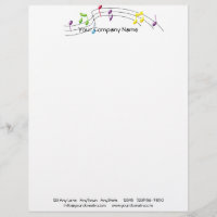 Music Rainbow Staff on White Background