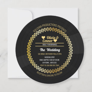 Music Record   Fun Wedding Invitation