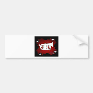 MUSIC RED BACKGROUND PRODUCTS BUMPER STICKER