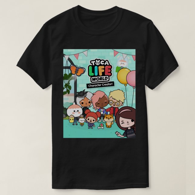 Music Retro Manga Toca Boca Anime Cute Graphic Gif T-Shirt (Design Front)