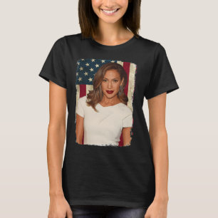 Music Retro Vintage American Flag Diva Jenifer Leg T-Shirt