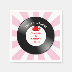Music Retro Vinyl Record Wedding Napkin