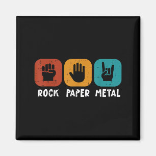 Music Rocker Rock Paper Metal Retro Punk Men Boys Magnet