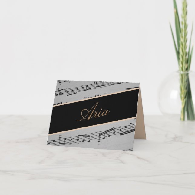 Music Romance Personalised Thank You Note Card (Front)