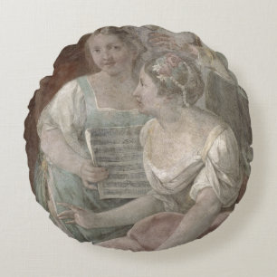 Music Room (fresco) (detail of 60259) Round Cushion