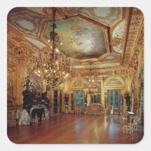 Music room interior square sticker