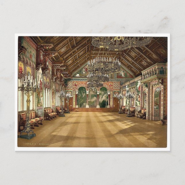 Music room, Neuschwanstein Castle, Upper Bavaria, Postcard (Front)