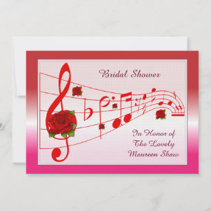 Music Roses Bridal Shower Invitation