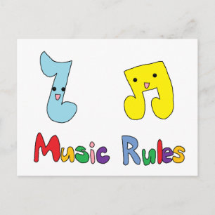 Music Rules Cute Music Notes Postcard