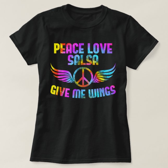 Music Salsa Dance Partner Outfit Peace Love Salsa  T-Shirt (Design Front)