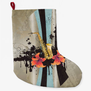 Music, Saxophone Large Christmas Stocking