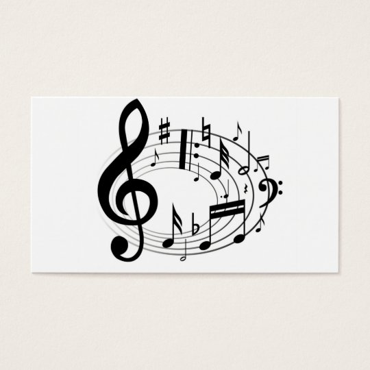 Music Scale Music Notes Black & White Business Card