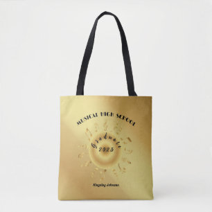 Music School elegant Graduation faux gold Tote Bag