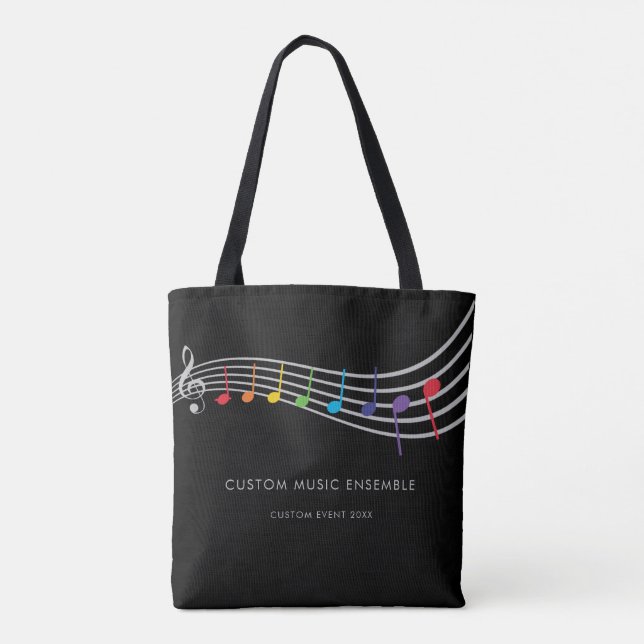 Music School Event Children Rainbow Choir Tote Bag (Back)