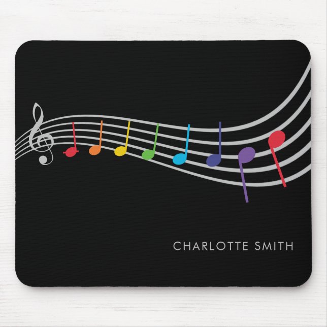 Music School Office Choir Teacher Rainbow Mouse Mat (Front)