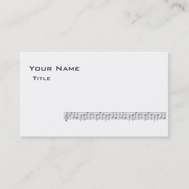 Music Score Business Card-White Business Card (Front)