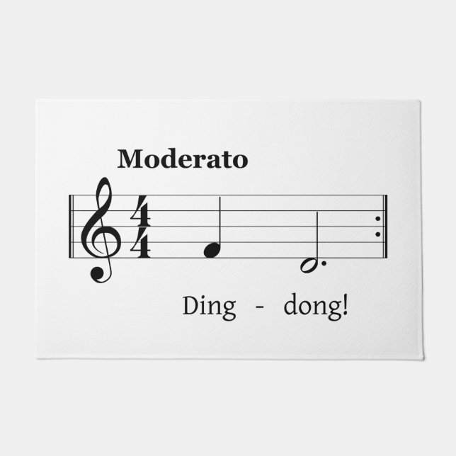 Music Score for Doorbell Sound Humourous Welcome Doormat (Front)