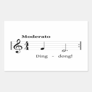 Music Score for Doorbell Sound Humourous Welcome Rectangular Sticker
