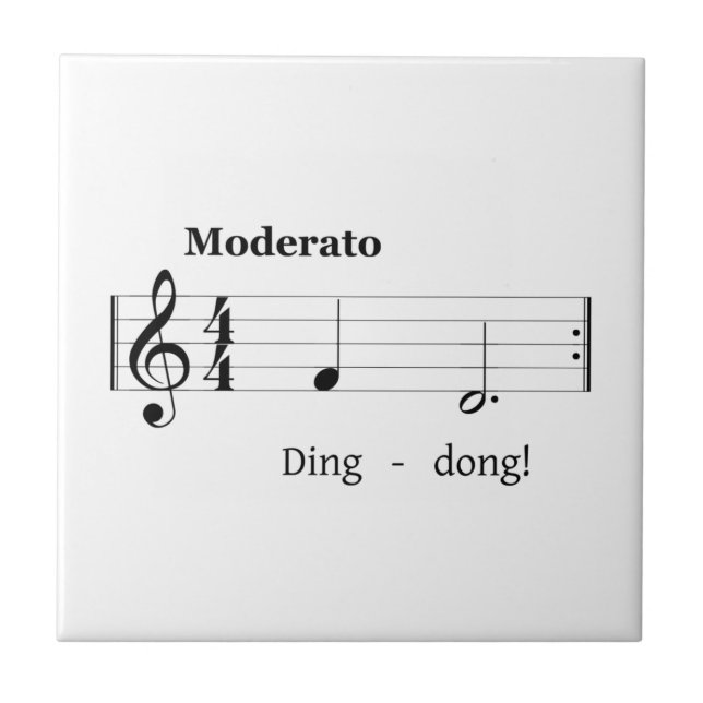 Music Score for Doorbell Sound Humourous Welcome Tile (Front)