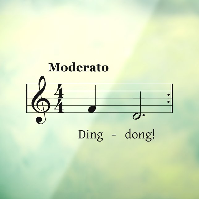 Music Score for Doorbell Sound Humourous Welcome Window Cling (Sheet 3)