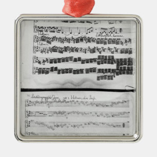 Music score for Telemann's Suite for two Metal Tree Decoration