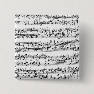 Music Score of Johann Sebastian Bach 15 Cm Square Badge