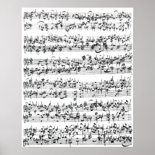 Music Score of Johann Sebastian Bach Poster