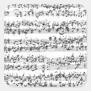 Music Score of Johann Sebastian Bach Square Sticker
