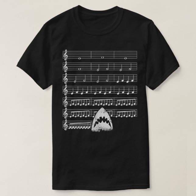 Music Shark Funny T-Shirt (Design Front)