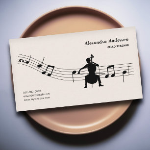 Music Sheet - Cello Teacher Business Card