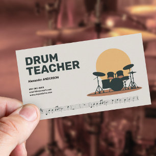 Music Sheet - Drum teacher Business Card